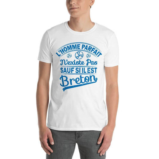 Tee-Shirt Breton L'Homme parfait n'existe pas - Autocollant BZH