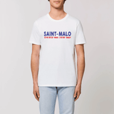 Tee-shirt coton Bio unisexe avec SAINT-MALO et sa Latitude et Longitude