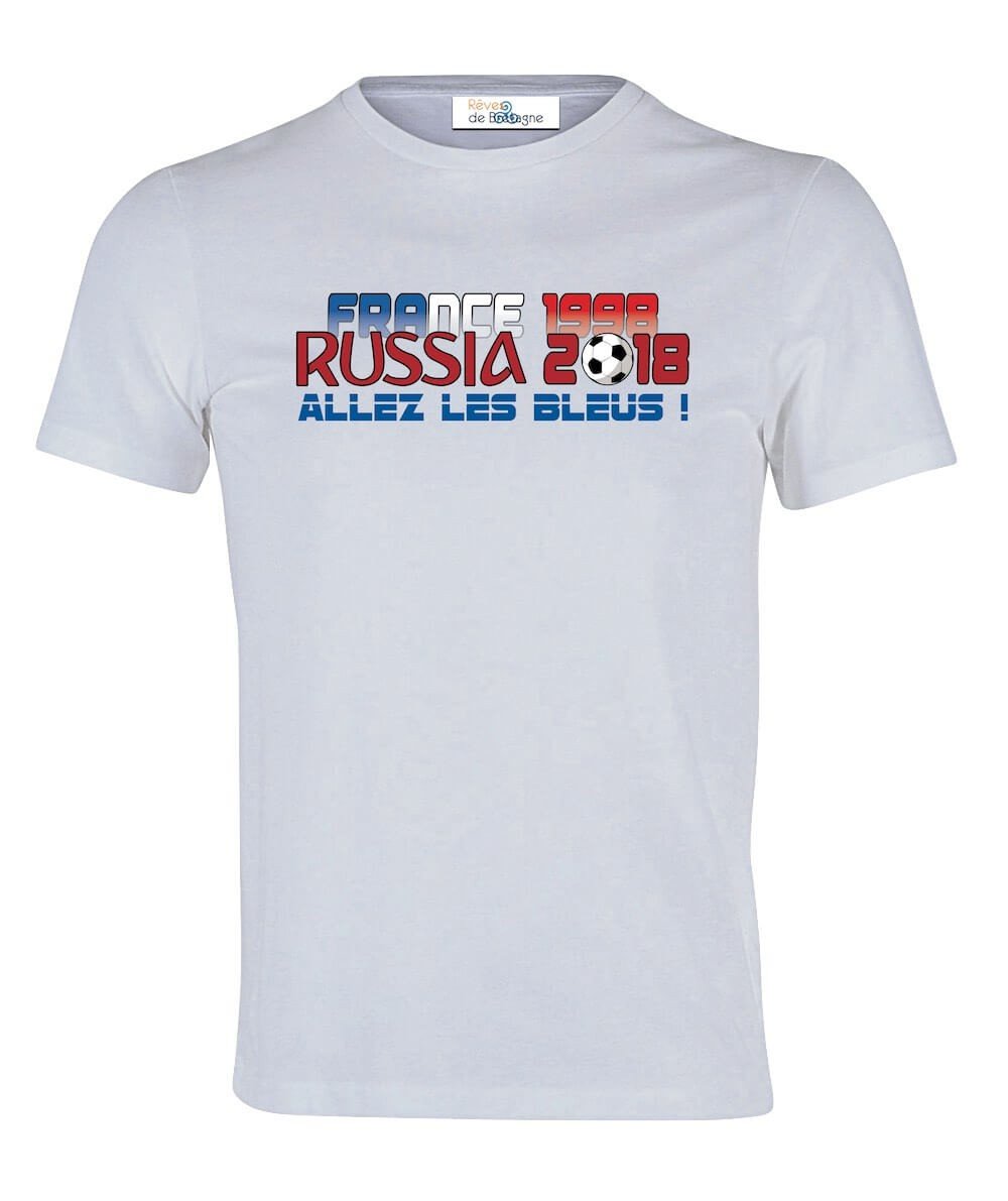 Tee-shirt France 1998 Russsie 2018 Allez Les Bleus