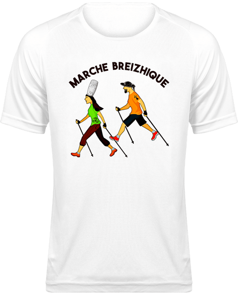 Tee-shirt Sport Homme Marche Breizhique - Autocollant BZH